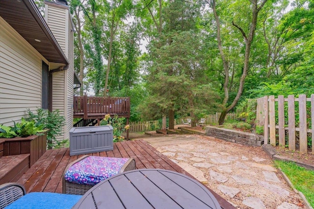 view of patio with a wooden deck