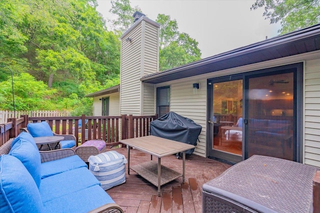 deck with grilling area