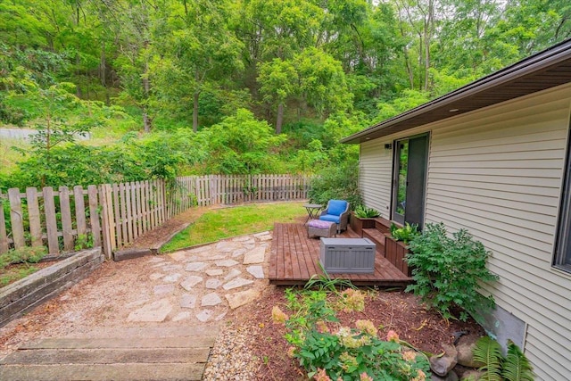 view of patio with a deck