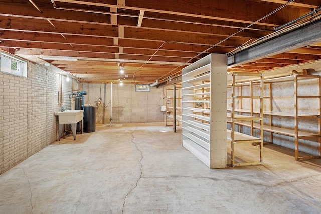 basement featuring sink