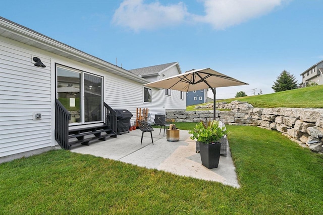 view of patio / terrace featuring grilling area and central AC