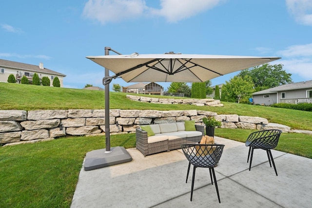 view of patio featuring an outdoor living space