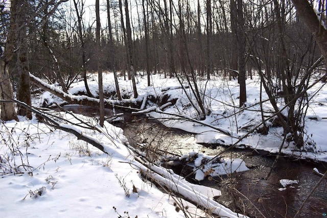 view of snow covered land