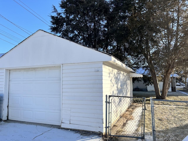 view of garage