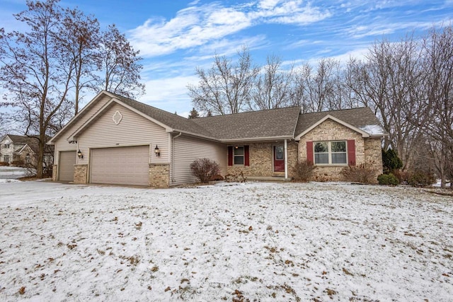 ranch-style home with a garage