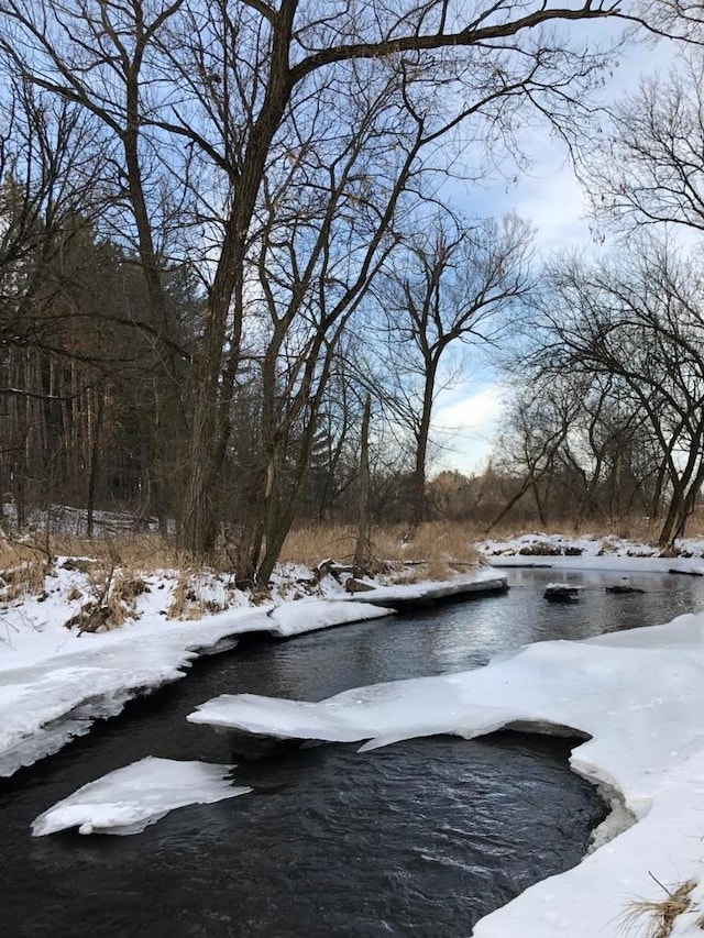 view of snow covered pool