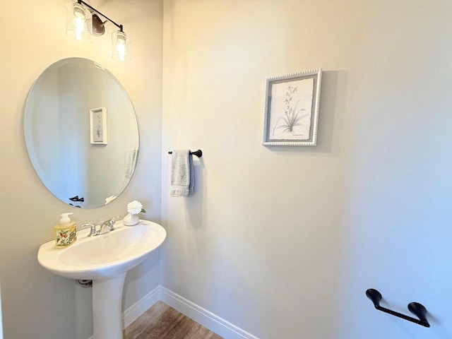 bathroom featuring hardwood / wood-style flooring