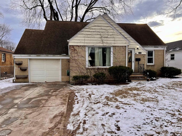 view of front of home featuring a garage