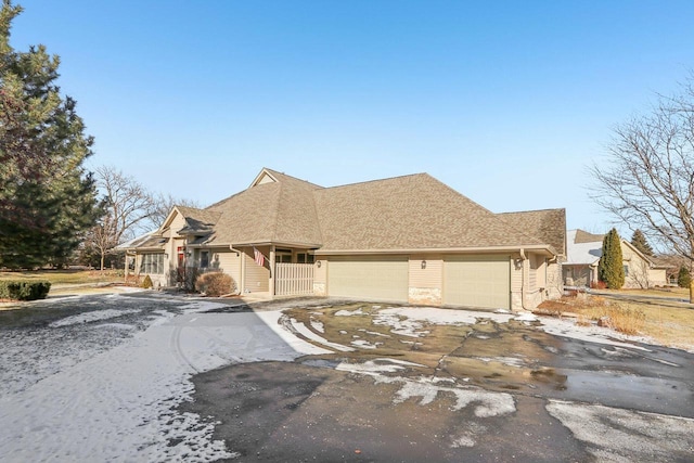 view of front facade with a garage