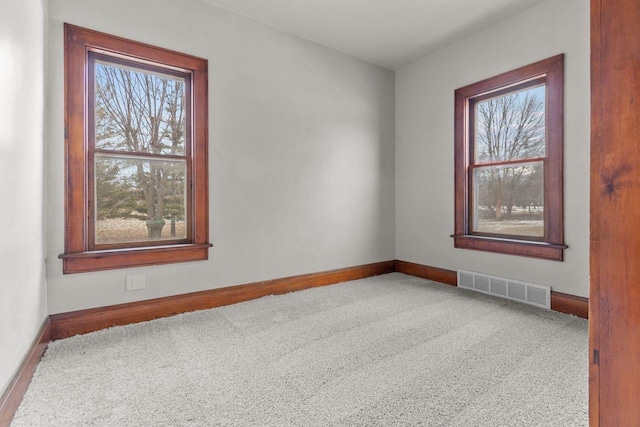 spare room with carpet floors and plenty of natural light