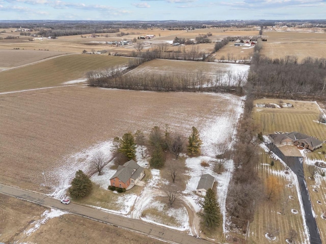 drone / aerial view featuring a rural view