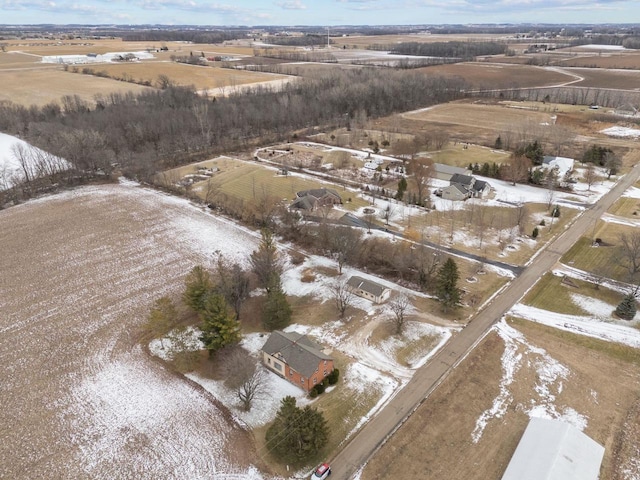 aerial view with a rural view