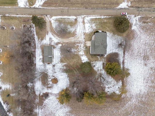 view of snowy aerial view