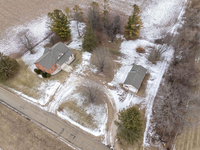 view of snowy aerial view