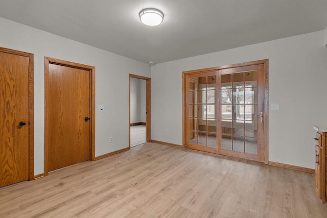 empty room featuring light wood-type flooring