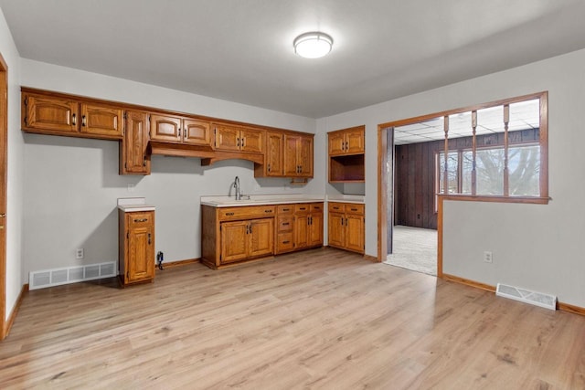 kitchen featuring light hardwood / wood-style floors and sink