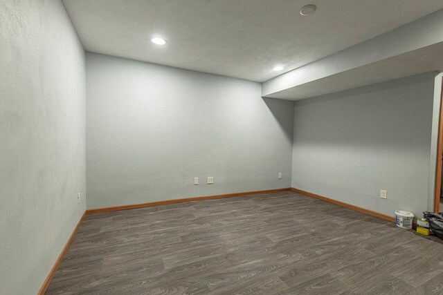 8325 S Avon Store Rd, Brodhead, WI 53520 - spare room featuring recessed lighting, baseboards, and wood finished floors