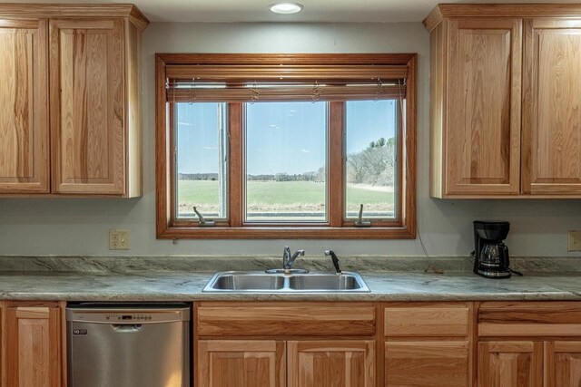8325 S Avon Store Rd, Brodhead, WI 53520 - kitchen with dishwasher, light countertops, and a sink