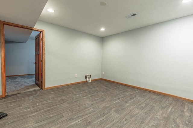 8325 S Avon Store Rd, Brodhead, WI 53520 - spare room with recessed lighting, wood finished floors, visible vents, and baseboards
