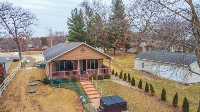 view of front of home featuring covered porch