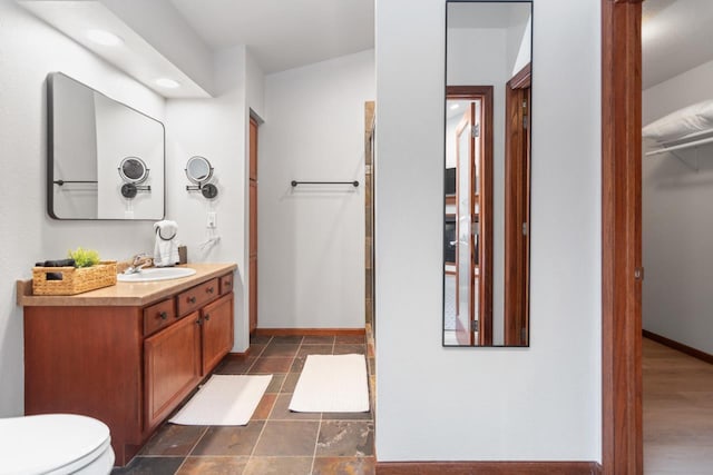 bathroom with toilet and vanity