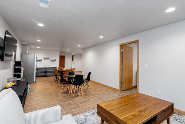 living room featuring light wood-type flooring