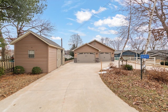 view of home's exterior featuring a garage