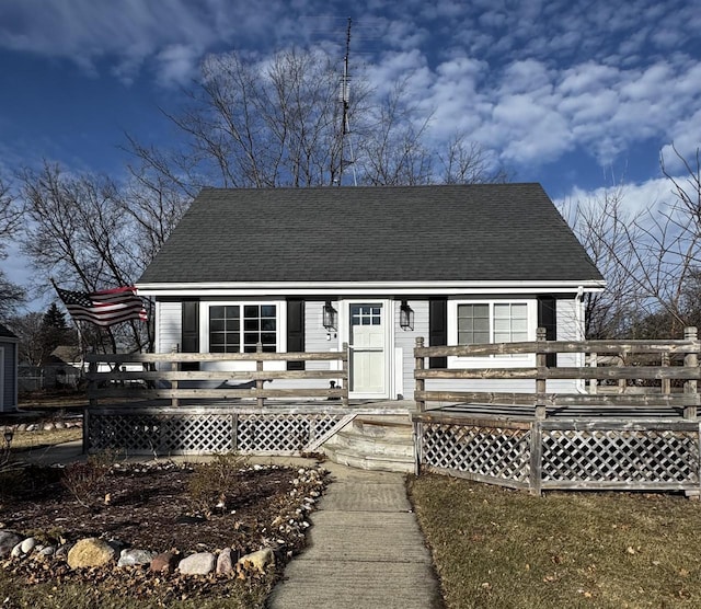 view of front facade featuring a deck