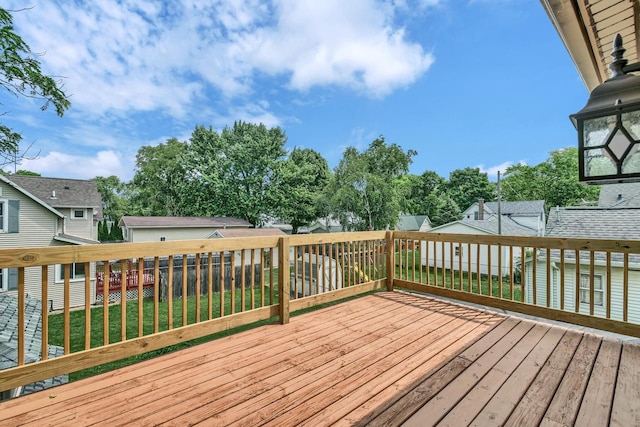 deck with a lawn