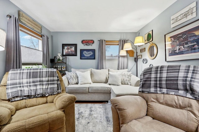 living room with a healthy amount of sunlight