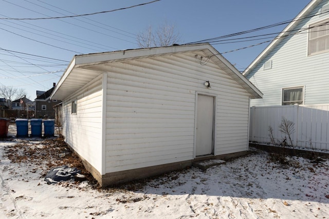 view of snow covered structure