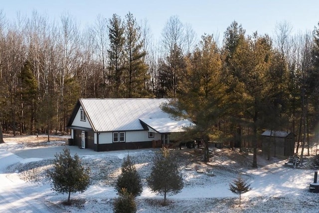 view of snowy exterior