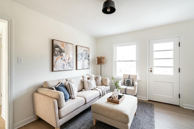 living room featuring hardwood / wood-style floors