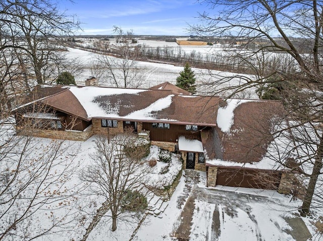 view of snowy aerial view