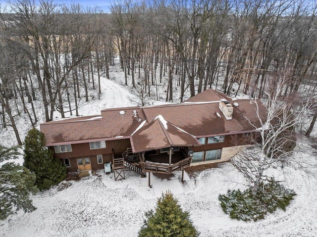 view of snowy aerial view