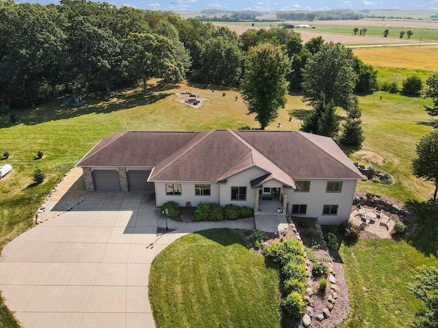 drone / aerial view featuring a rural view