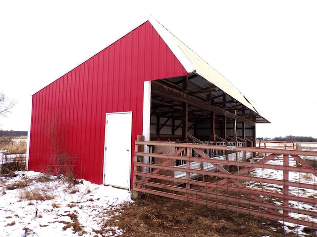 view of snow covered structure