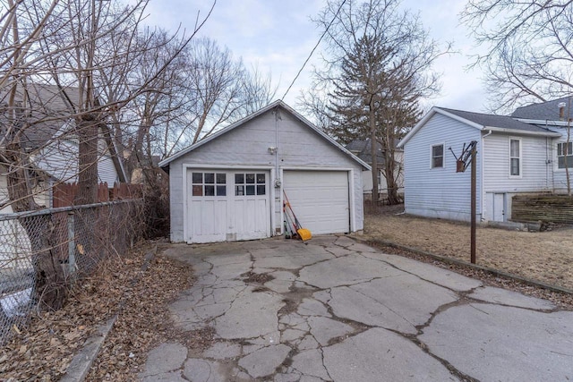 view of garage