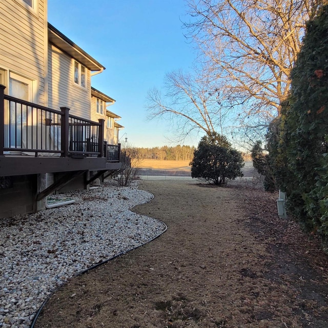 view of yard featuring a deck