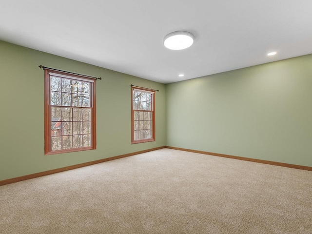 view of carpeted spare room