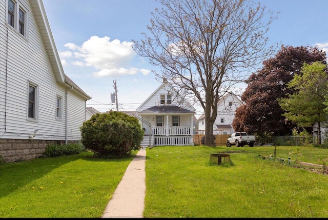 exterior space with covered porch