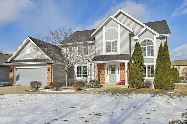 view of property with a garage