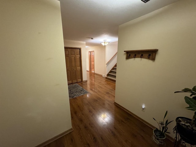 hall featuring wood-type flooring