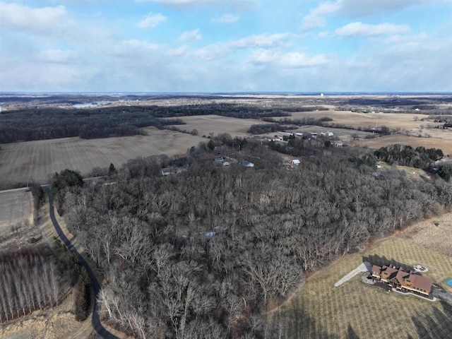 bird's eye view with a rural view