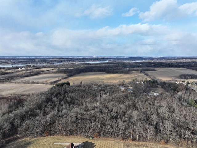 aerial view featuring a rural view