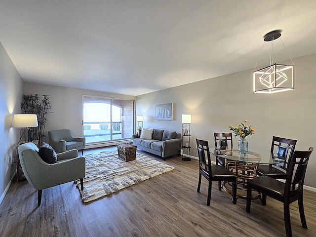 living room with hardwood / wood-style floors