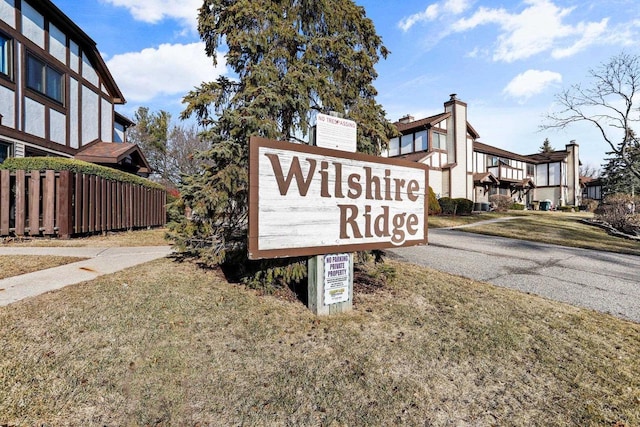 view of community sign