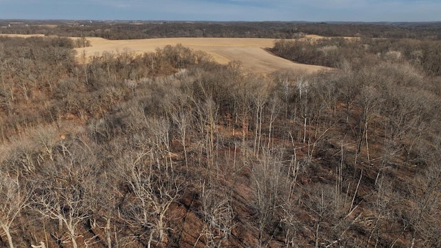 birds eye view of property featuring a rural view