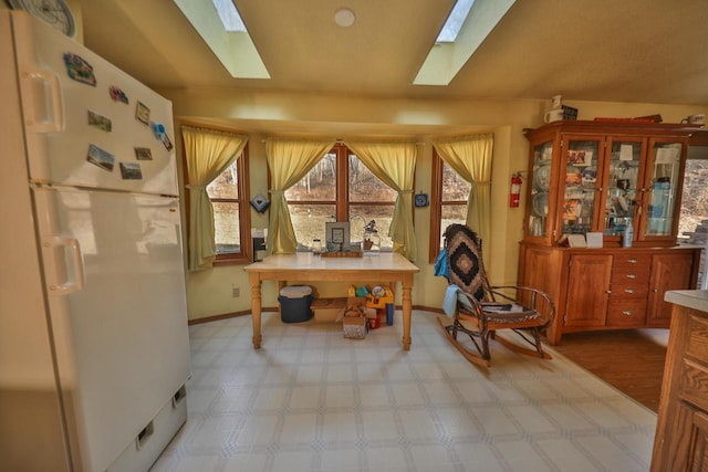 home office with a skylight