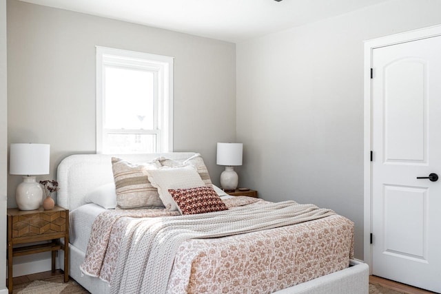 bedroom featuring wood-type flooring